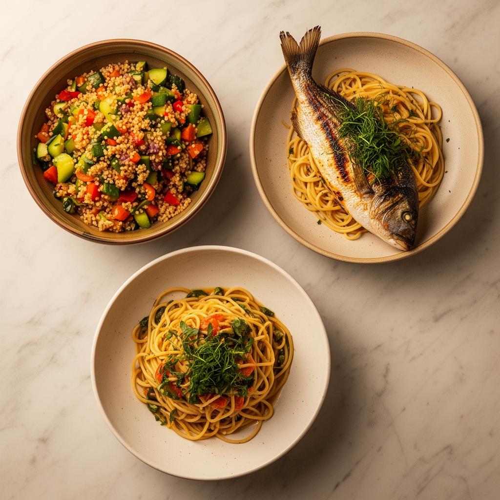 Beautifully plated dishes