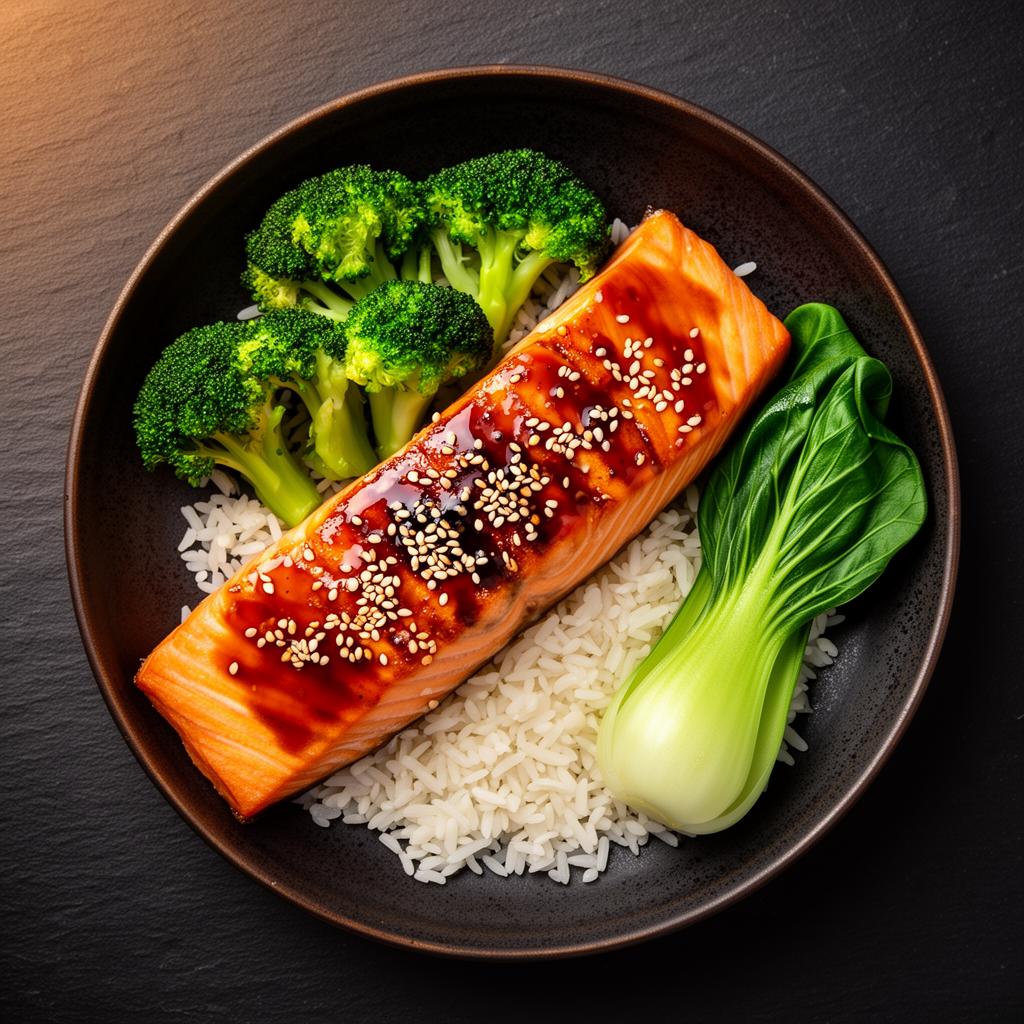 Salmon Teriyaki with Greens